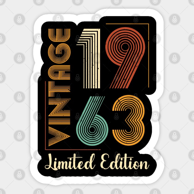 Vintage 1963 Limited Edition 60th Birthday Sticker by busines_night